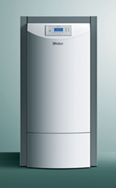 Vaillant RENERVIT VKP 142-1 caldera de pie de pellets de 3,4-13 KW, solo calefacción, encendido automático, para sistema de carga manual con depósito de reserva de 300 litros (caldera para biomasa de pellets)