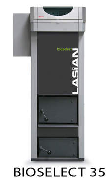 Lasian BIOSELECT 30 caldera de pie de policombustibles sólidos(pellets, cascara de almendra, orujillo, hueso de oliva,etc,...) de 30 KW.solo calefacción. (caldera para biomasa de policombustibles)