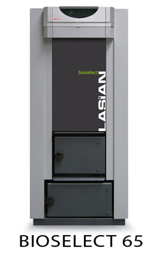 Lasian BIOSELECT 55 caldera de pie de policombustibles sólidos(para pellets, cascara de almendra, orujillo, hueso de oliva,etc,...) de 55 KW.solo calefacción. (caldera para biomasa de policombustibles)
