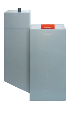Viessmann VITOLIGNO 300-P 8-24 caldera de pie de pellets de 8-24 KW, solo calefacción, encendido automático, para funcionamiento con tornillo sin fin flexible (caldera para biomasa de pellets)
