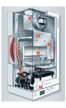 Viessmann VITOPEND 100-W WH1D de 24 KW con valvuleria y kit extrac. (caldera GN mural estanca mixta)