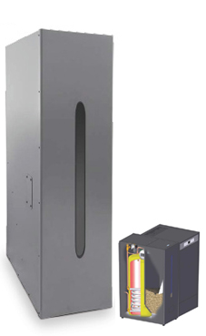 Domusa Depósito de reserva con acumulador ACS inox. HTP 130-200 (200 kg.pellet-150 litros ACS) (caldera para biomasa de pellets)