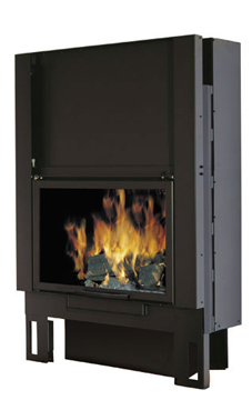 EDILKAMIN modelo TEKNO 1 FRONTAL V de 15,4 Kw ventilación forzada Salida humos hembra Ø 25 cm.