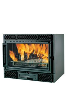EDILKAMIN modelo DECO Cristal plano 10,5 Kw.ventilación forzada