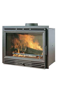 EDILKAMIN modelo ECOSTAR 13 Kw.ventilación forzada frontal y fuego de fundición