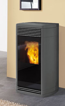 EDILKAMIN modelo IDROFLEXA 11,3 Kw laterales de aluminio gris top de cerámica gris oscura