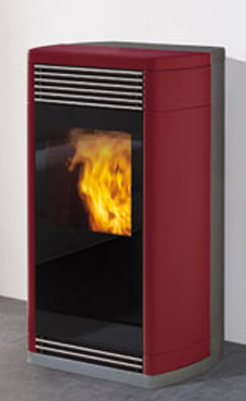 EDILKAMIN modelo IDROFLEXA 11,3 Kw top y laterales de cerámica blanca opaca.
