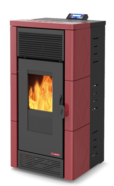 LASIAN modelo STROMBOLI PLUS de  3,8 a 12 Kw. calentamiento mediante aire canalizable de 12 KW de potencia térmica máxima. Capacidad de calentamiento de 200 m3 (modelos en burdeos y beige)  con mando a distancia.