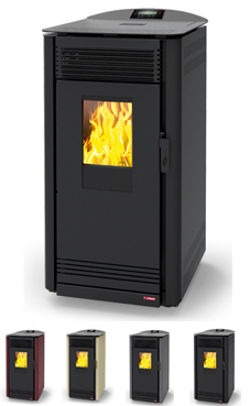 LASIAN modelo BRAVA de  2,5 a 6 Kw. calentamiento mediante aire, de 6 KW de potencia térmica máxima. Capacidad de calentamiento de 100 m3 (modelos en burdeos, beige, gris y negro) , mando a distancia opcional, sin limpieza automática.