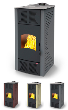 LASIAN modelo SABA de 8,5 a 24 Kw. (hueso de oliva, pellets de olivo, pellet de madera con alto porcentaje de cenizas, cáscara de almendra triturada, etc.), calentamiento mediante agua, de 24 KW de potencia térmica máxima. Capacidad de calentamiento de 41
