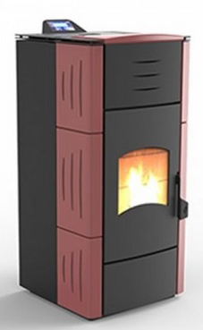 LASIAN modelo EGON de 5,6 a 25 Kw.(pellet) calentamiento mediante agua, de 25 KW de potencia térmica máxima. Capacidad de calentamiento de 430 m3 (modelos en burdeos y beige) programable, con bomba, vaso de expansión, válvula de seguridad, purgador y tran
