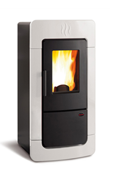 NORDICA-EXTRAFLAME modelo DIADEMA IDRO 5,4-28,3 Kw Revestimiento en cerámica - Caja de la ceniza - Brasero autolimpiador - Intercambiador de calor con sistema de limpieza manual - Extractor de humos con control electrónico de velocidad (encoder), colores: