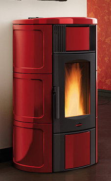 NORDICA-EXTRAFLAME modelo ISIDE IDRO 5,3-18,8 Kw Revestimiento en cerámica. Caja de la ceniza. Vitro cerámico resistente a 750°. Colores:  amatista, blanca, burdeos y pergamino.