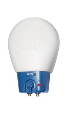 Fleck EUREKA de 13 litros  recubrimiento vitifricado, garantía total de 2 años, 3 años en recambios y 5 años en el calderin Invulnerable a la corrosión.Con ducha teléfono, kit de instalación y válvula de seguridad.