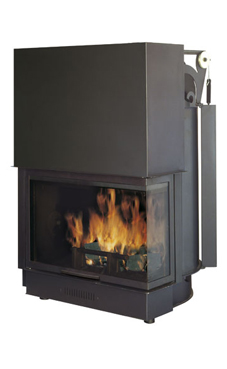 EDILKAMIN modelo ACQUATONDO ABIERTO UN LADO 29 de 27 Kw. salida humos hembra Ø 25 cm.
Completado de brasero y posibilidad de asador. Fuego de acero y fundición.Revestimientos: sobre medida.